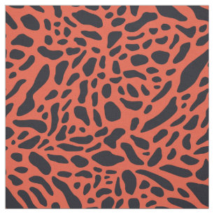 Vette jaguar print - zwart en rood stof