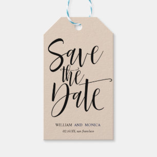 Vette kalligrafie EierwedDING BEWAREN DE DATUM Cadeaulabel