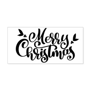 Vette kalligrafie Vrolijk kerstfeest Rubberstempel