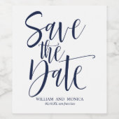 Vette kalligrafie Witte marine moderne redder datu Wijn Etiket (Enkel label)