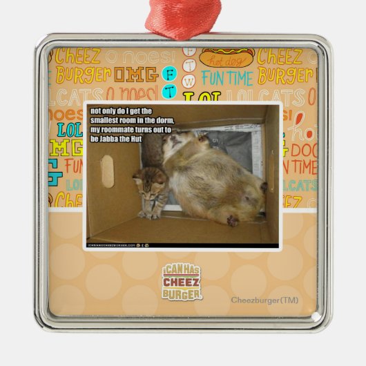 Vette kamergenoot metalen ornament (Voorkant)