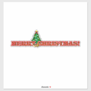 Vette kerstboom, op maat gesneden vinylsticker sticker