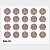 Vette kerstboomnaam Roos Gold Diamond Ronde Sticker (Vel)
