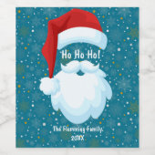 Vette kerstman Gepersonaliseerd kerst Wijn Etiket (Enkel label)