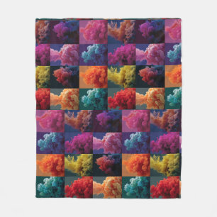 vette kleur blokken fleece deken