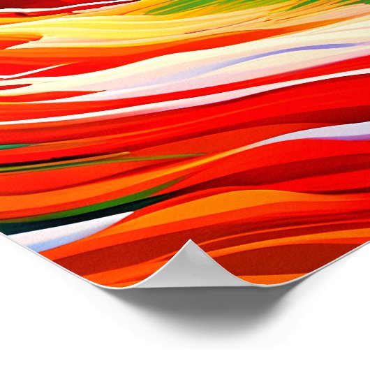 Vette kleuren Bergbos Rivierlandschap Poster (Hoek)