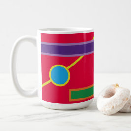 Vette kleuren digitale geometrische kunst koffiemok