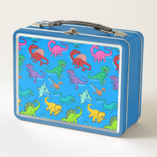 Vette kleuren Dinosauriërs Tin Metal Lunch Box