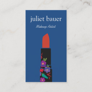 Vette kleurrijke artiest Floral Lipstick Logo Visitekaartje
