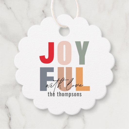 Vette kleurrijke feestvreugde voor kerstmis bedankjes labels (Voorkant)