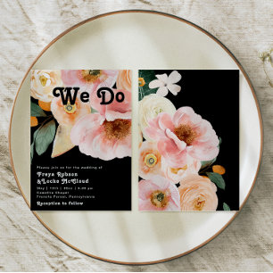 Vette kleurrijke Floral   Black we Do Wedding Kaart