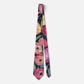 Vette kleurrijke Floral Stropdas (Voorkant)