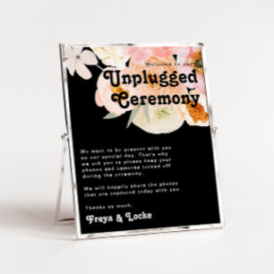 Vette kleurrijke Floral Zwarte, niet-aangesloten Poster