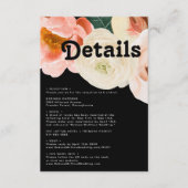 Vette kleurrijke Floral | Zwarte QR-code Informatiekaartje (Voorkant)