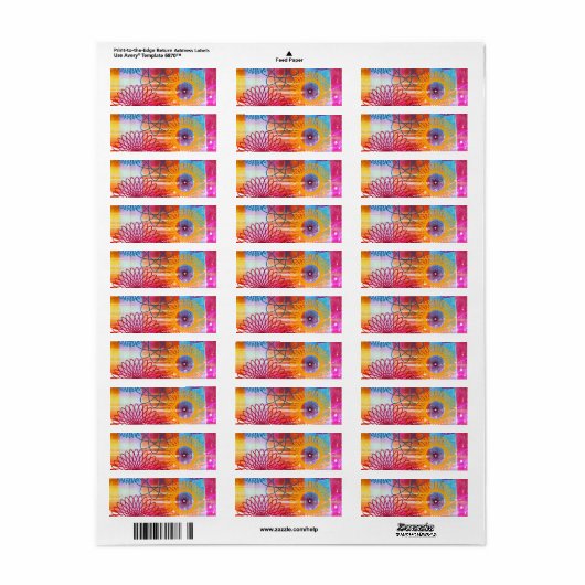 Vette, kleurrijke Funky Spirografen en Stripes Etiket (Full Sheet)