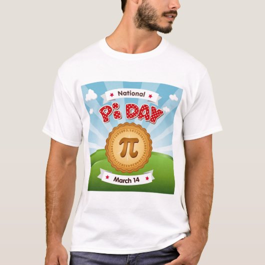 Vette, kleurrijke PI-dag T-shirt (Voorkant)