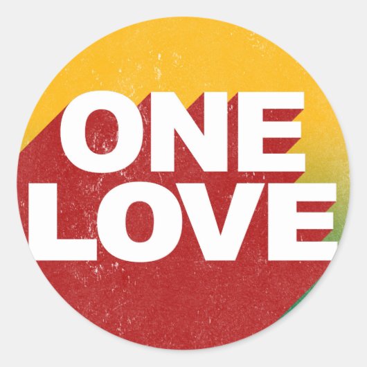 Vette kool One Love Ronde Sticker (Voorkant)