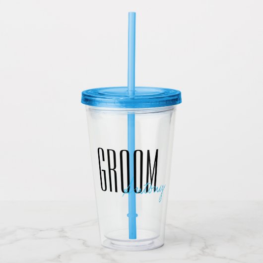 Vette letters "Groom" Persoonlijk huwelijk Acryl Drinkbeker (Voorkant)