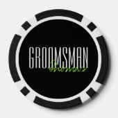 Vette letters "Groomsman" Aangepaste bruiloft Poker Chips (Achterkant)