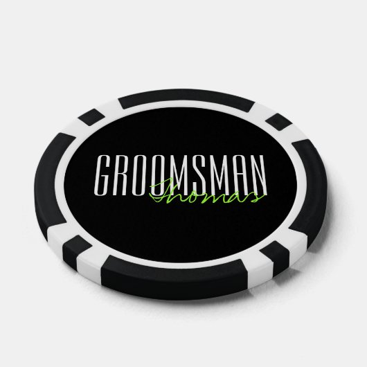 Vette letters "Groomsman" Aangepaste bruiloft Poker Chips (Enkel)