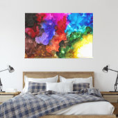 Vette, levendige, kleurrijke, versleten canvas afd afdruk (Insitu (Slaapkamer))