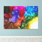 Vette, levendige, kleurrijke, versleten canvas afd afdruk (Insitu (Houten vloer))