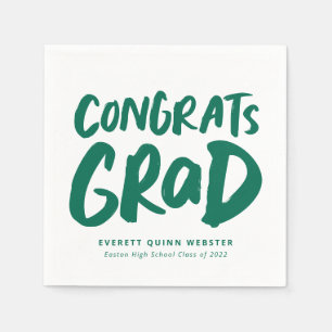 Vette moderne afstudeerder groene graduatie party servet