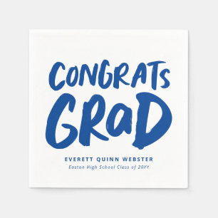 Vette moderne graten afstudeerder blauw graduatie servet