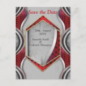 Vette, moderne, metalen 3D Red Grey Texture Kijk Aankondigingskaart (Voorkant)