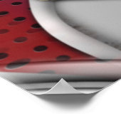 Vette, moderne, metalen 3D Red Grey Texture Kijk Poster (Hoek)