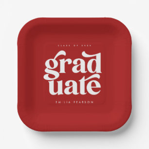 Vette moderne Rode GraduPartij Papieren Bordje