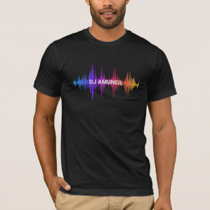 Vette muziek Waves Meerkleurige DJ's, Audio T-shirt