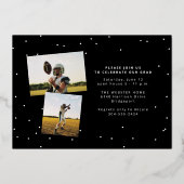 Vette naam afstuderen sportief afstuderen folie uitnodiging (Achterkant)