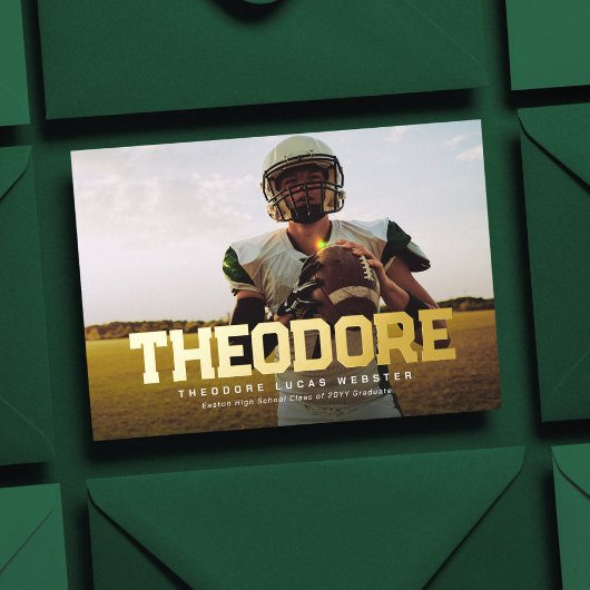 Vette naam afstuderen sportief afstuderen folie uitnodiging