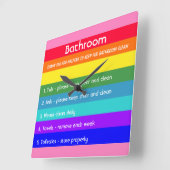 Vette regenboogstrips vierkante klok (Hoek)