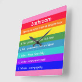 Vette regenboogstrips vierkante klok (Hoek)