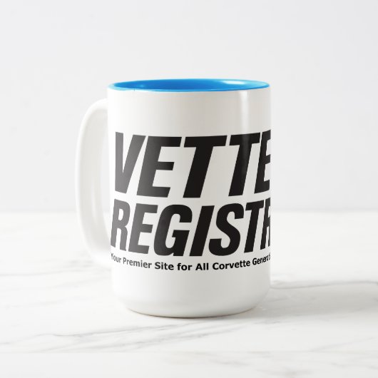 Vette Registry Two-Tone 15oz Ceramic Mug (Devant gauche)