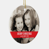 Vette rode en witte kerstversiering keramisch ornament (Rechts)