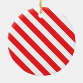 Vette rode en witte kerstversiering keramisch ornament (Achterkant)