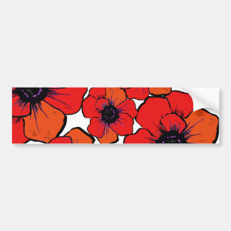 Vette rode Oranje papaver Bumpersticker