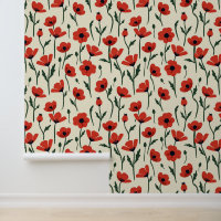 Vette rode papavers | Klassiek bloempatroon