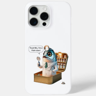 Vette Sardine Dokter Vis-ician Cartoon Pun Citaat iPhone 15 Pro Max Hoesje