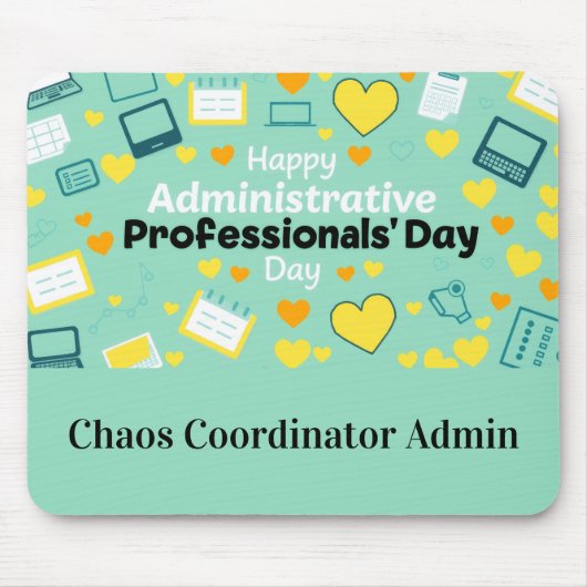 Vette script Admin-dag Hart-pictogram Viering Muismat (Voorkant)