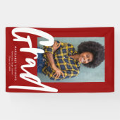 Vette trendy afstudeerder rode afstuderen fotobann spandoek (Horizontaal)