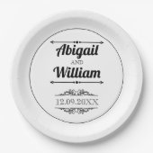 Vette typografie en  elementen bruiloft papieren bordje (Voorkant)