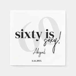 Vette Typografie w / Kalligrafie 60ste Verjaardags Servet