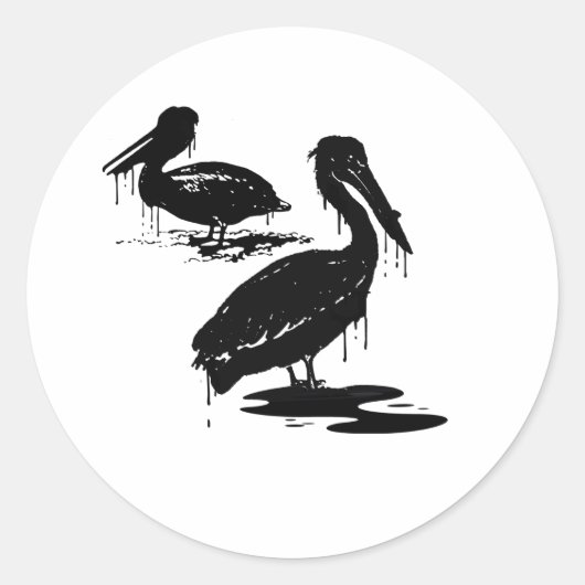 Vette vogels1 ronde sticker (Voorkant)