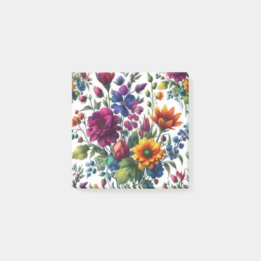 Vette Waterverf Bloemen Post-it® Notes (Voorkant)