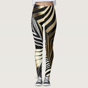 Vette zebrastrepen in metaal leggings