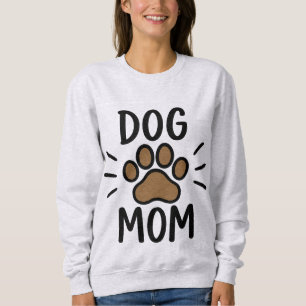 Vette Zwarte Hond Mam Bruine Poot Print Typografie Trui